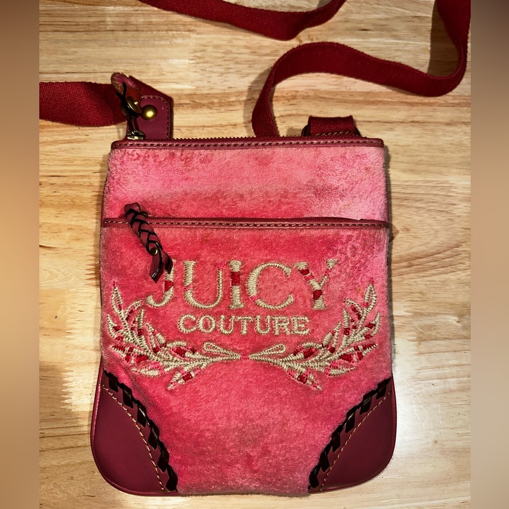 Pink Juicy Couture Purse Crossbody Bag Terry Cloth Vintage Y2K